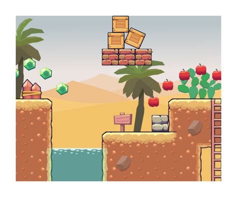 Desert Area Seamless Platformer Tileset Game Art Partners