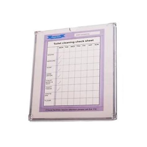 Checklist Holder Heavy Duty Acrylic Clear Plastic A4 Size Thickness 28mm