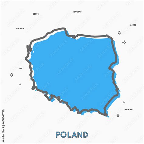 Poland Map In Thin Line Style Poland Infographic Map Icon With Small