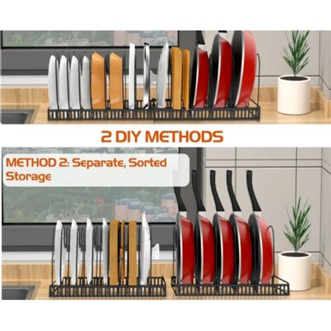 Housolution Expandable Pot And Pan Organizer Rack For Cabinet