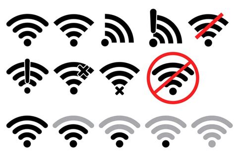 Premium Vector Wi Fi Signal Icons Network Connection Symbols Vector