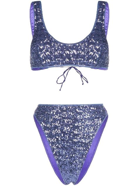 Oséree Sequin detail Bikini Set in Purple Lyst