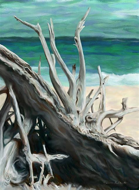 Island Driftwood Painting By Dennis Orlando Fine Art America