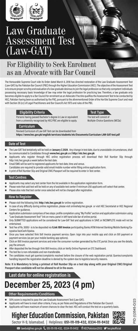 Hec Law Gat Test Schedule Law Graduate Assessment