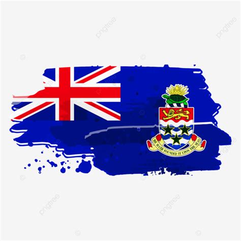 Cayman Islands Grunge Flag Watercolor Brush Style Design Cayman