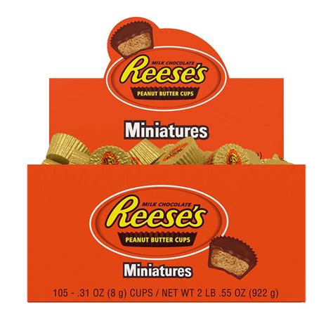 Reese's Peanut Butter Cups, Miniatures, 0.31 oz, 105 Count - Walmart.com