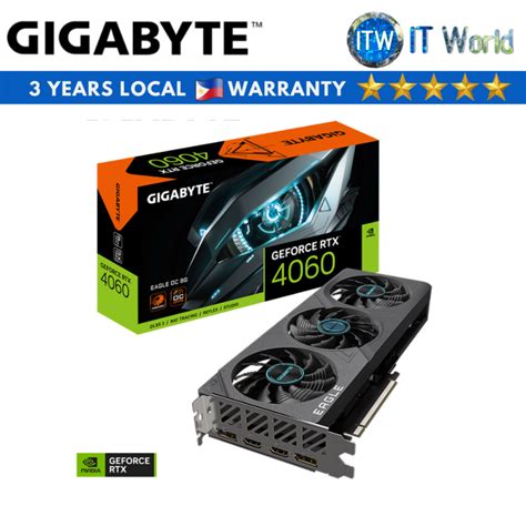 Itw Gigabyte Geforce Rtx 4060 Eagle Oc 8gb Gddr6 Graphics Card Gv N4060eagle Oc 8gd Lazada Ph