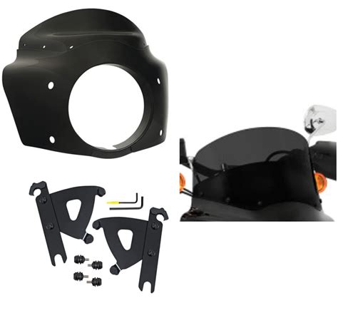 Memphis Shades Road Warrior Fairing 9 Black Windshield Kit Harley Sof American Classic Motors