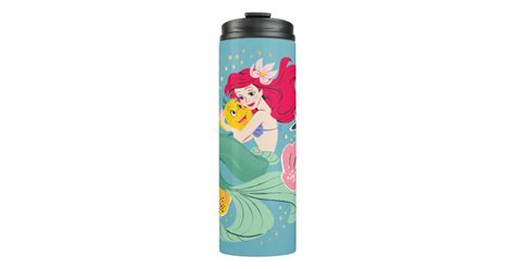 Princess Ariel Holding Flounder Illustration Thermal Tumbler Zazzle