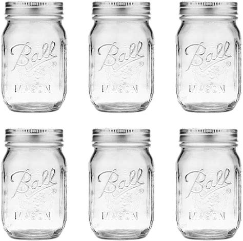 6 Pack Ball Mason Jars 16 Oz Mason Jars With Regular Mouth Canning Glass Jars With Lids Amazon