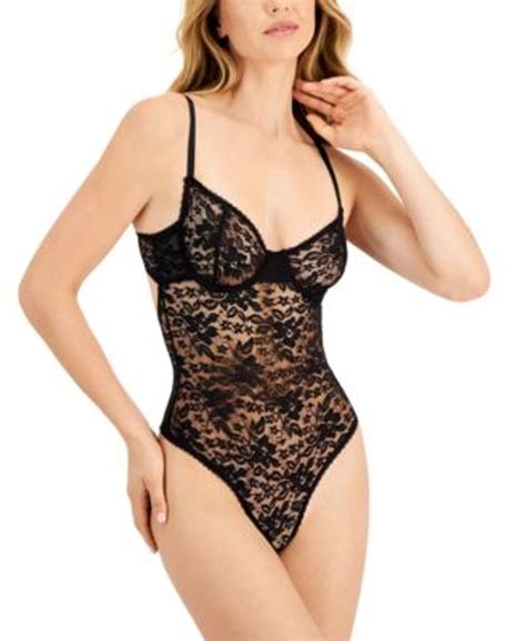 Inc International Concepts Sheer Lace Cup Lingerie Bodysuit Created For Macys Mall Of America®