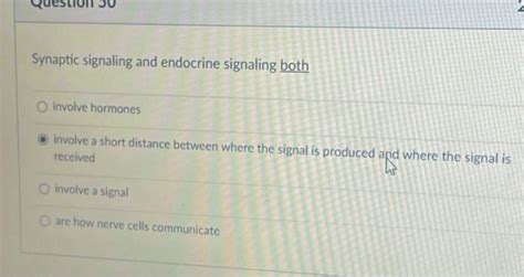 Solved Synaptic signaling and endocrine signaling both | Chegg.com