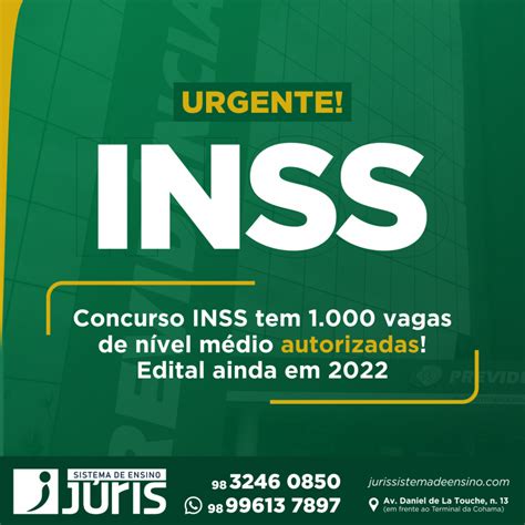 Urgente Concurso Inss Tem Mil Vagas De N Vel M Dio Autorizadas