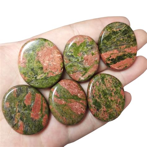 Craft Supplies Tools Cabochons Natural Unakite Jasper Cabochon