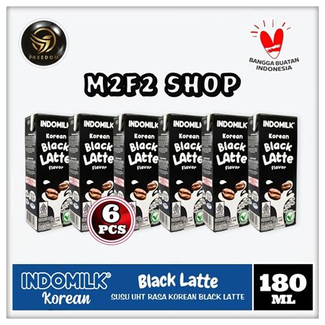 Jual Susu Indomilk Korean Black Latte Kotak UHT 180 Ml Kemasan 6 Pcs