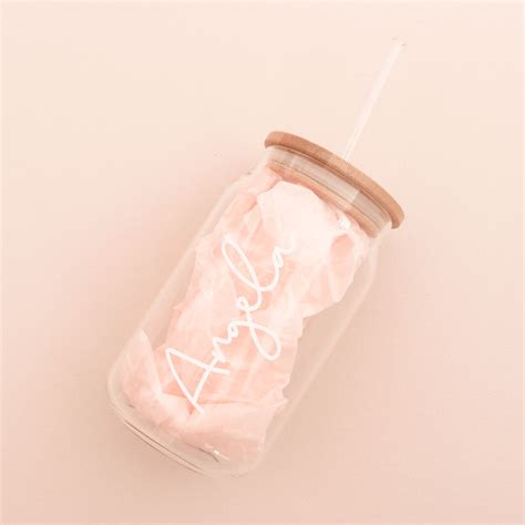 Personalised Iced Coffee Glass - Velvet Letter Studio.