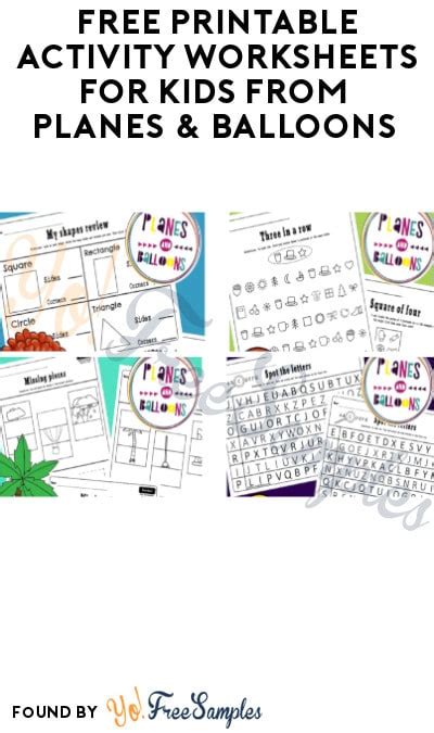 Free Printable Activity Worksheets For Kids From Planes And Balloons