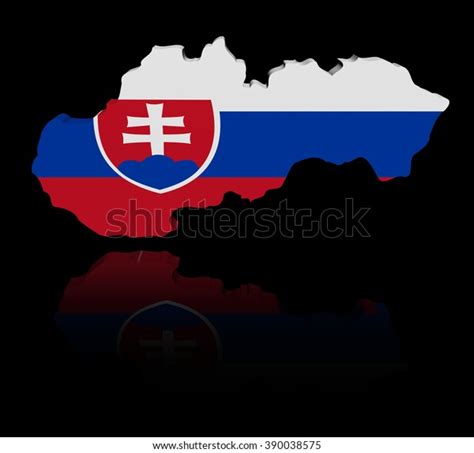 Slovakia Map Flag Reflection Illustration Stock Illustration 390038575