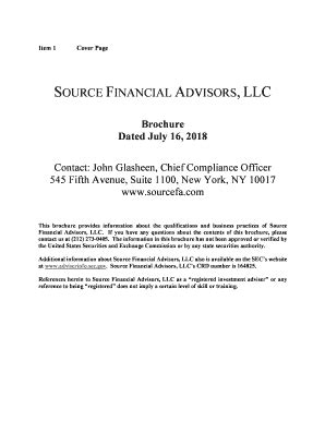 Fillable Online Source Financial Advisors Form ADV Part 2 And 2b 071618