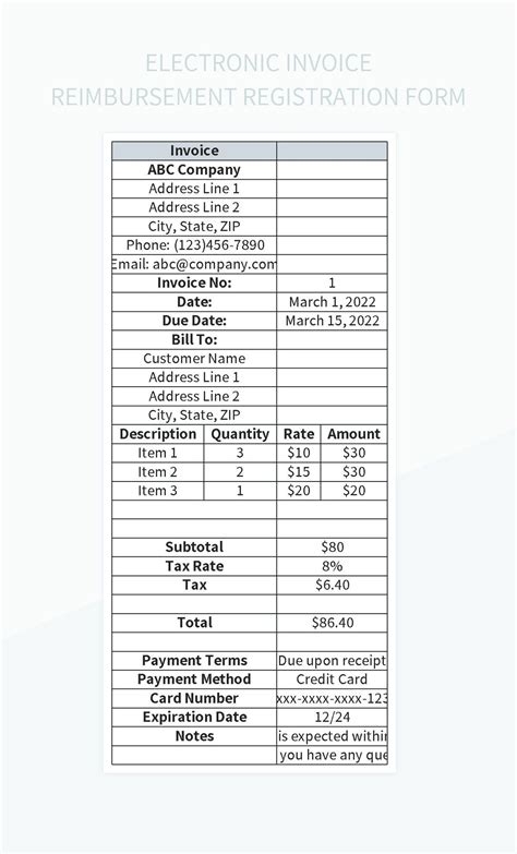 Free Electronic Invoice Registration Templates For Google Sheets And