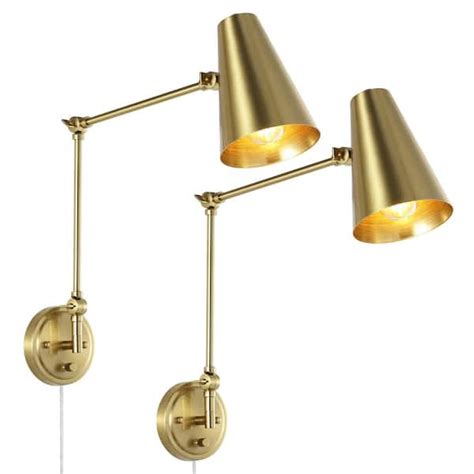 Wingbo Gold Swing Arm Wall Lamp Modern Adjustable Wall Mounted Sconce