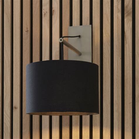 Visionary Lighting Mosterton Wall Light In Matt Nickel Black Shade