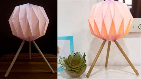 How To Make An Origami Lamp Diy Paper Lamp Room Decor Youtube