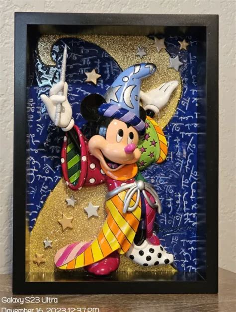 DISNEY ROMERO BRITTO Mickey Mouse Sorcerer Pop Art 3D Block Frame Wall