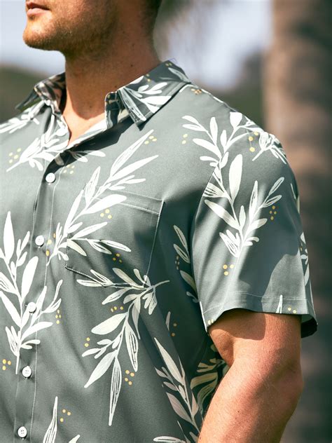 Hardaddy Men S Vintage Print Casual Breathable Short Sleeve Hawaiian