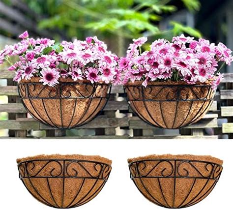 Lalagreen Large Rail Planters Pack Inch Wall Hanging Basket