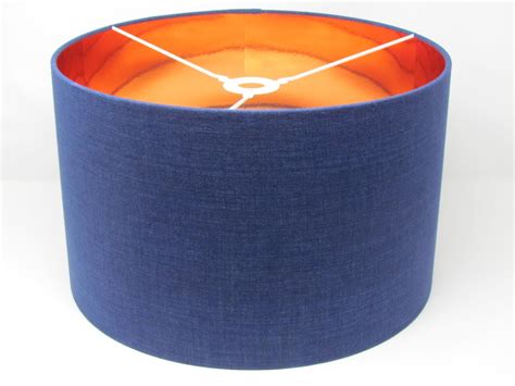 Denim Blue Textured Linen Drum Lampshade Ceiling Light Shade Etsy