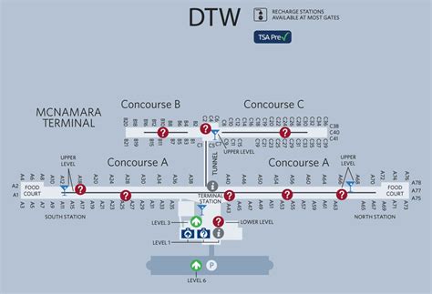 Dtw Airport Map Delta - Tourist Map Of English