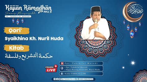 Ngaji Ramadhan Hikmatut Tasyri Wa Falsafah Kh Nuril Huda