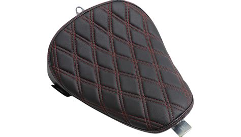 2004-2022 EVO Sportster Bobber Solo Seat - Double Diamond Red Stitch ...