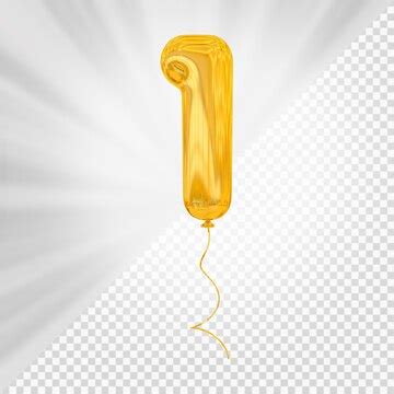 Premium PSD | Gold Balloon Number 1