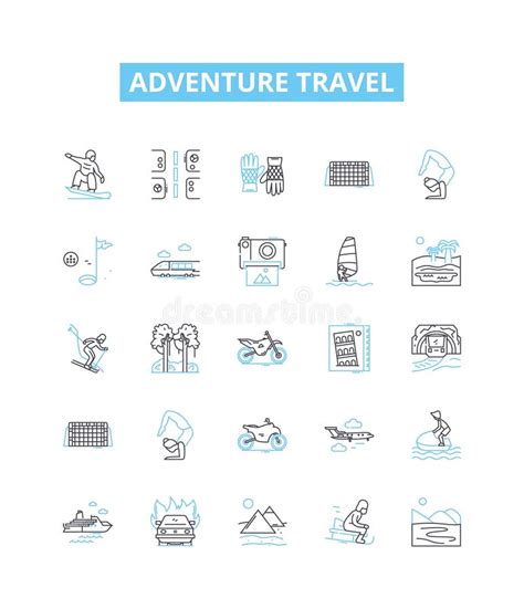 Adventure Travel Vector Line Icons Set Adventure Travel Expedition Trekking Exploring