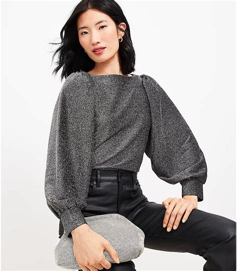 Womens Metallic Tops Loft