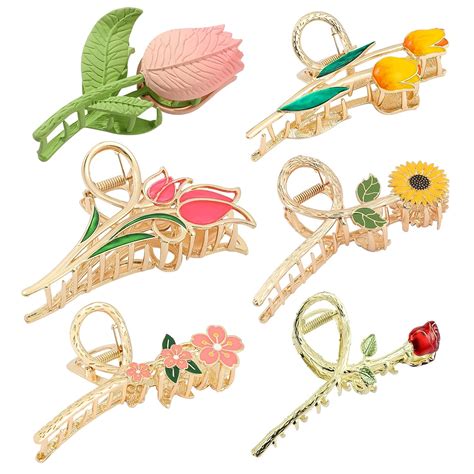 Amazon Pcs Flower Metal Hair Clips For Women Large Hair Claw