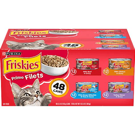 Purina Friskies Wet Cat Food Variety Pack Prime Filets Beef Chicken