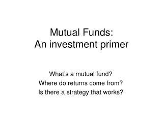 Ppt An Introduction To Mutual Funds Powerpoint Presentation Free