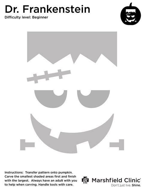 Free Frankenstein Pumpkin Stencil Printables