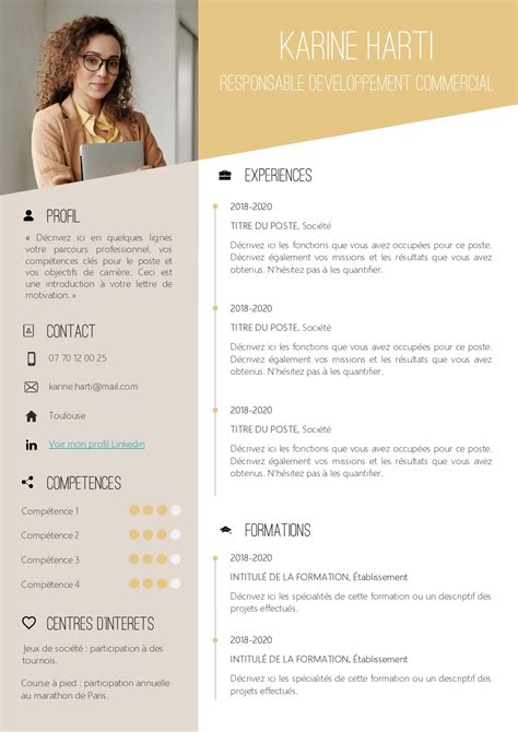 Modèle Cv Responsable Commercial à Télécharger Mon Beau Cv