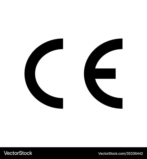 Ce European Conformity Marking Packaging Symbol Vector Image