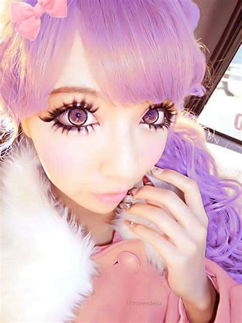 Purple Big Eye Pastel Goth Makeup Gyaru Makeup Kawaii Makeup Doll