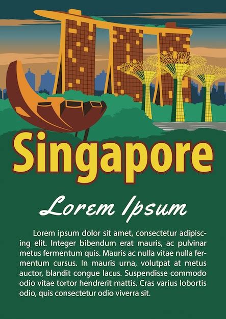 Premium Vector Singapore Poster Template