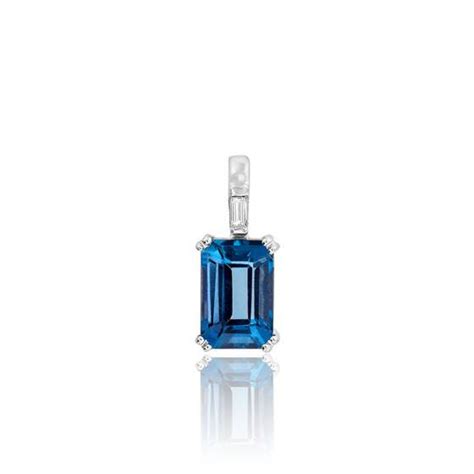 Pendentif Or Ou Diamant Topaze London Blue Aurora Ocarat