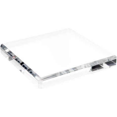 Plymor Clear Polished Acrylic Square Beveled Display Base 8 W X 8 D X 1 H 8 X 8 X 1 Fred