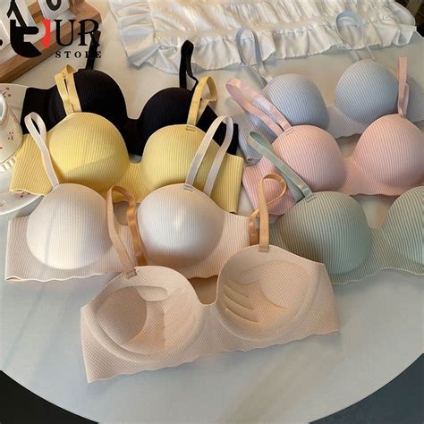 Fashion Stripe Underwear Seamless Wireless Soft Women S Bra Comfortable Push Up Lingerie Urstore