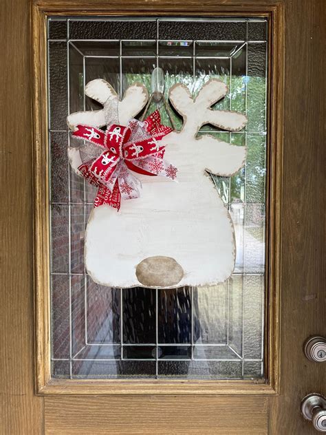 Christmas Reindeer Door Hanger Reindeer Door Hanger Etsy