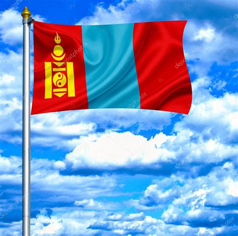 Mongolia waving flag against blue sky — Stock Photo © Alexis84 #11033598